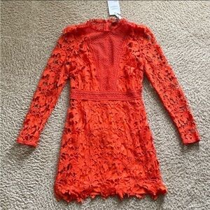ASOS Red Crochet Lace Mini Dress Sz 6 or Small